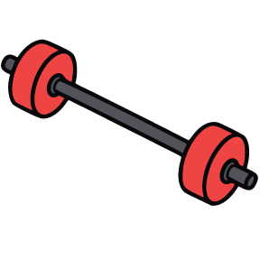 Line icon of barbell
