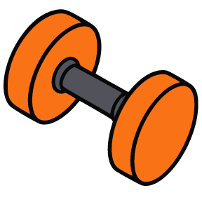 Line icon of dumbbell.
