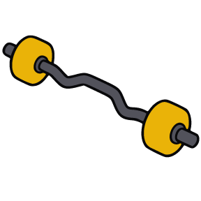 Line icon of ez barbell