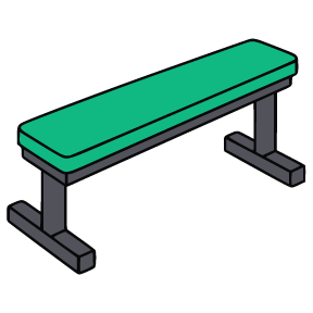Line icon of flat bench