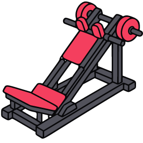Line icon of hack squat