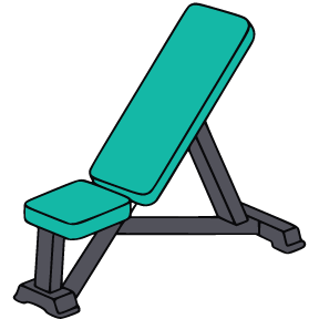 Line icon of incline bench