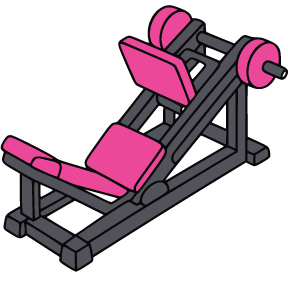 Line icon of leg press 45