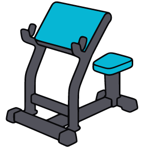 Line icon of preacher bench